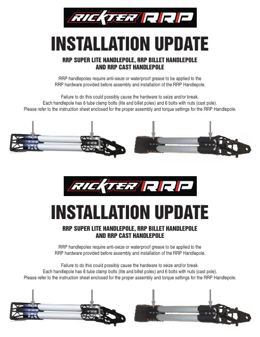 First page of Handle Pole Bolt Warning