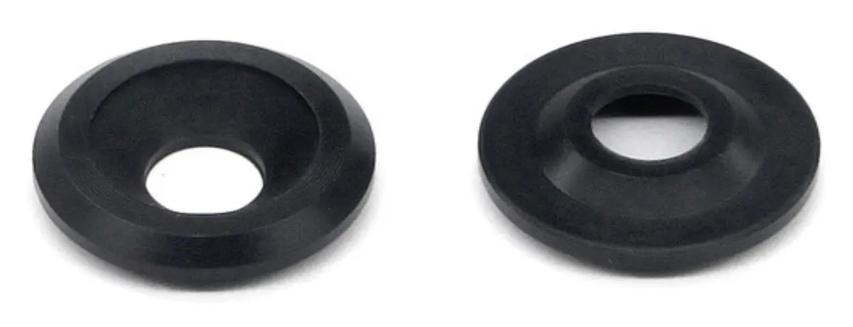 Countersunk plastic washers for chin pad